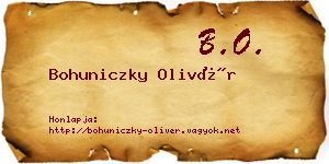 Bohuniczky Olivér névjegykártya