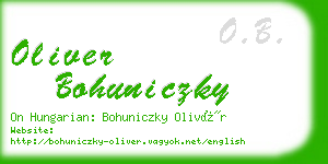 oliver bohuniczky business card
